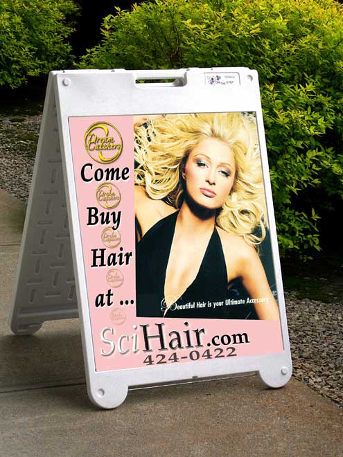 Full color photo with large website and phone opened a new market for Hair Salon